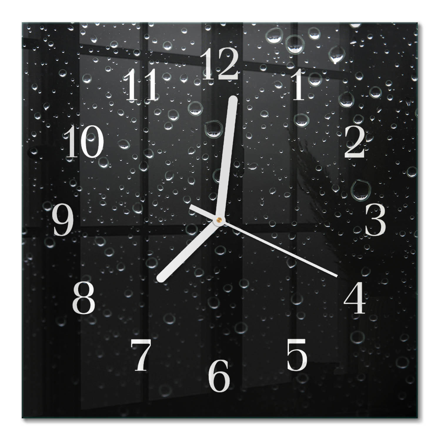 WANDUHR 30x30 cm - Tropfen - Schwarz, Glas (30/30/0.4cm) - TULUP