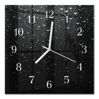 WANDUHR 30x30 cm - Tropfen - Schwarz, Glas (30/30/0.4cm) - TULUP