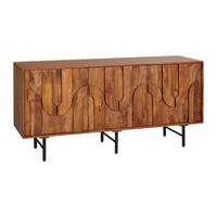SIDEBOARD - 160 cmcm x 45 cmcm - Holz, Platte - Naturfarben Dunkel - MIZORAM - Naturfarben, Holz (160/75/45cm) - Vente-Unique
