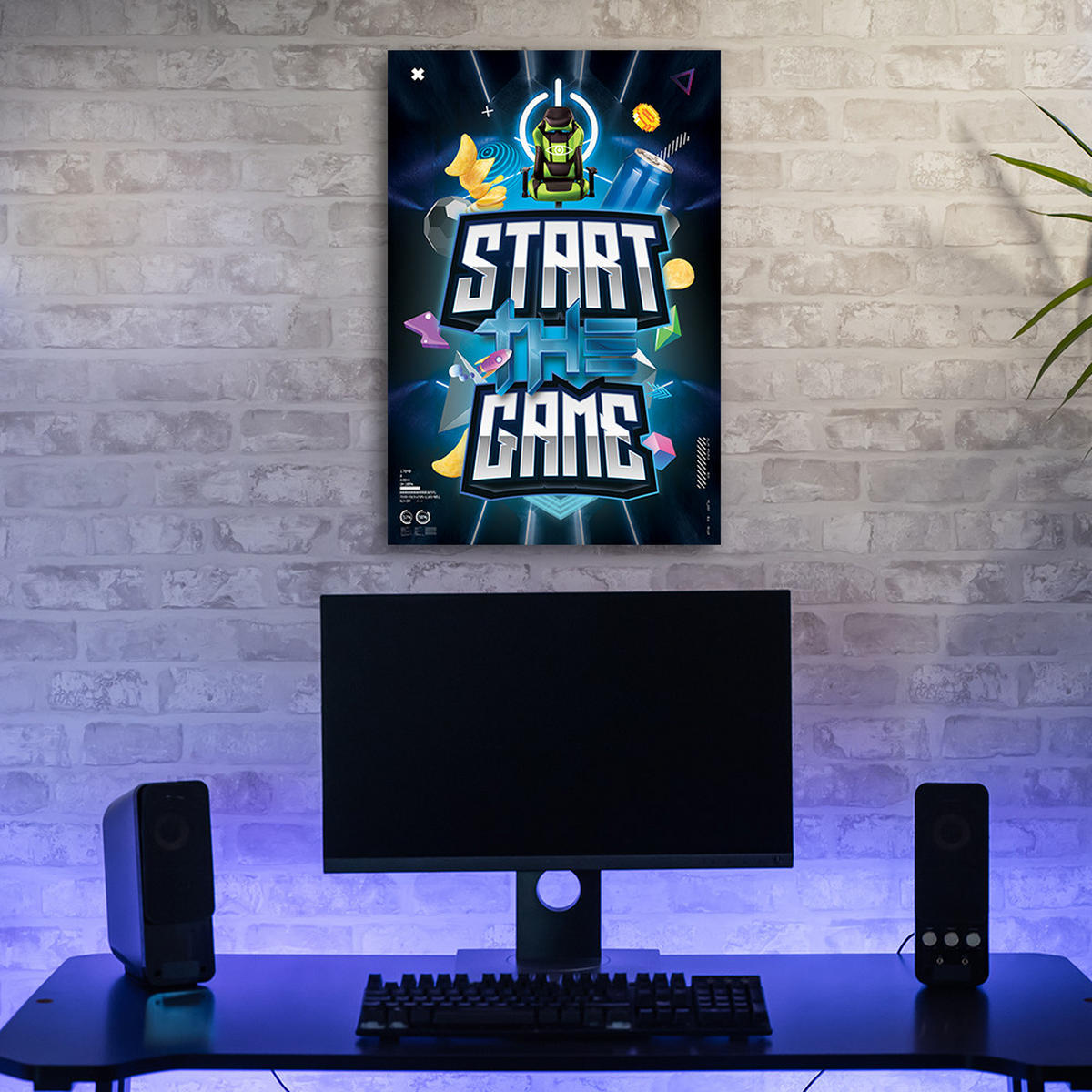 WANDBILD spielkonsole gamer - Multicolor, Textil (40/60cm) - Feeby