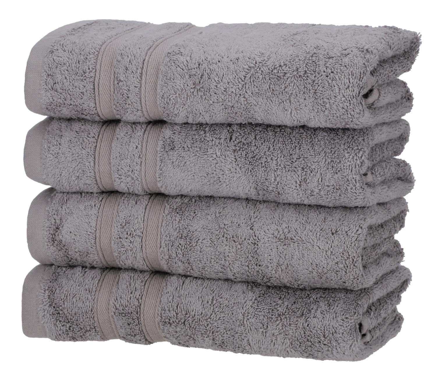 HANDTÜCHER 50x100 cm 450g/m2 im 4er Set, Handtuch Grau - Grau, Textil (50/100cm) - Carpe Sonno