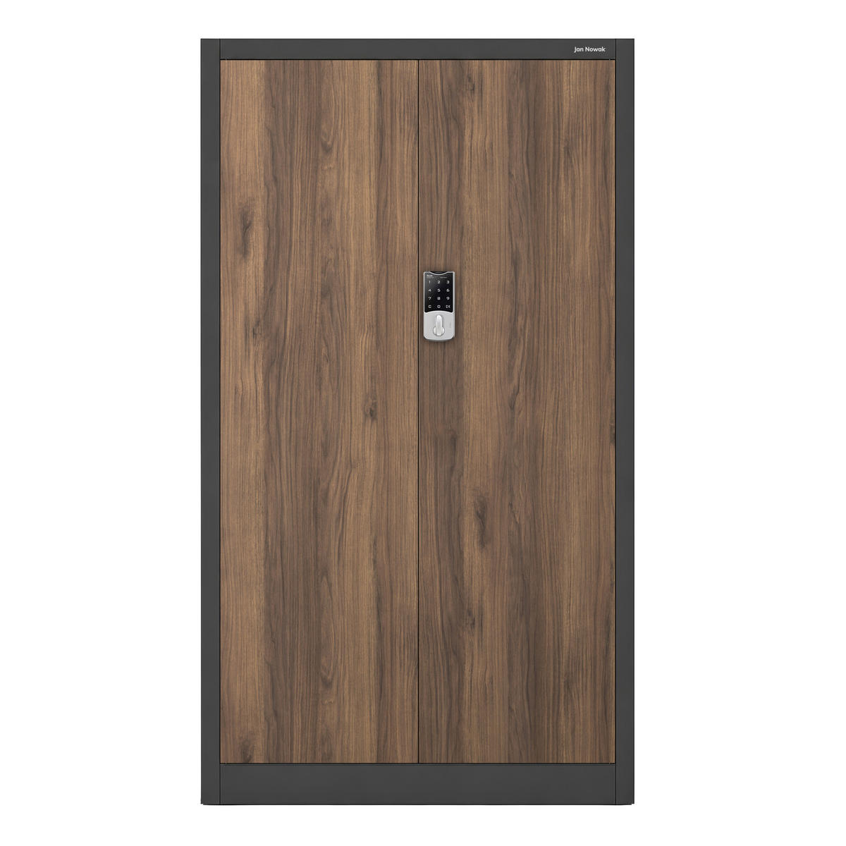 BÜROSCHRANK mit Zahlenschloss DANIEL 185x90x40 cm - Anthrazit/Nussbaumfarben, Metall (90/185/40cm) - Jan Nowak