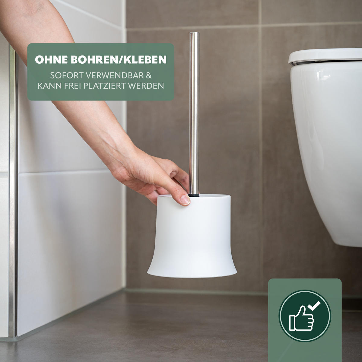 WC-BÜRSTENHALTER, weiß, Kunststoff - Weiß, Kunststoff (13.7/37.5/13.7cm) - bremermann