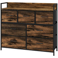 KOMMODE mit verstellbaren Einlegeböden, 98 x 29 x 85 cm, Braun, Polyester - Braun, Textil (98/85/29cm) - SONNENH