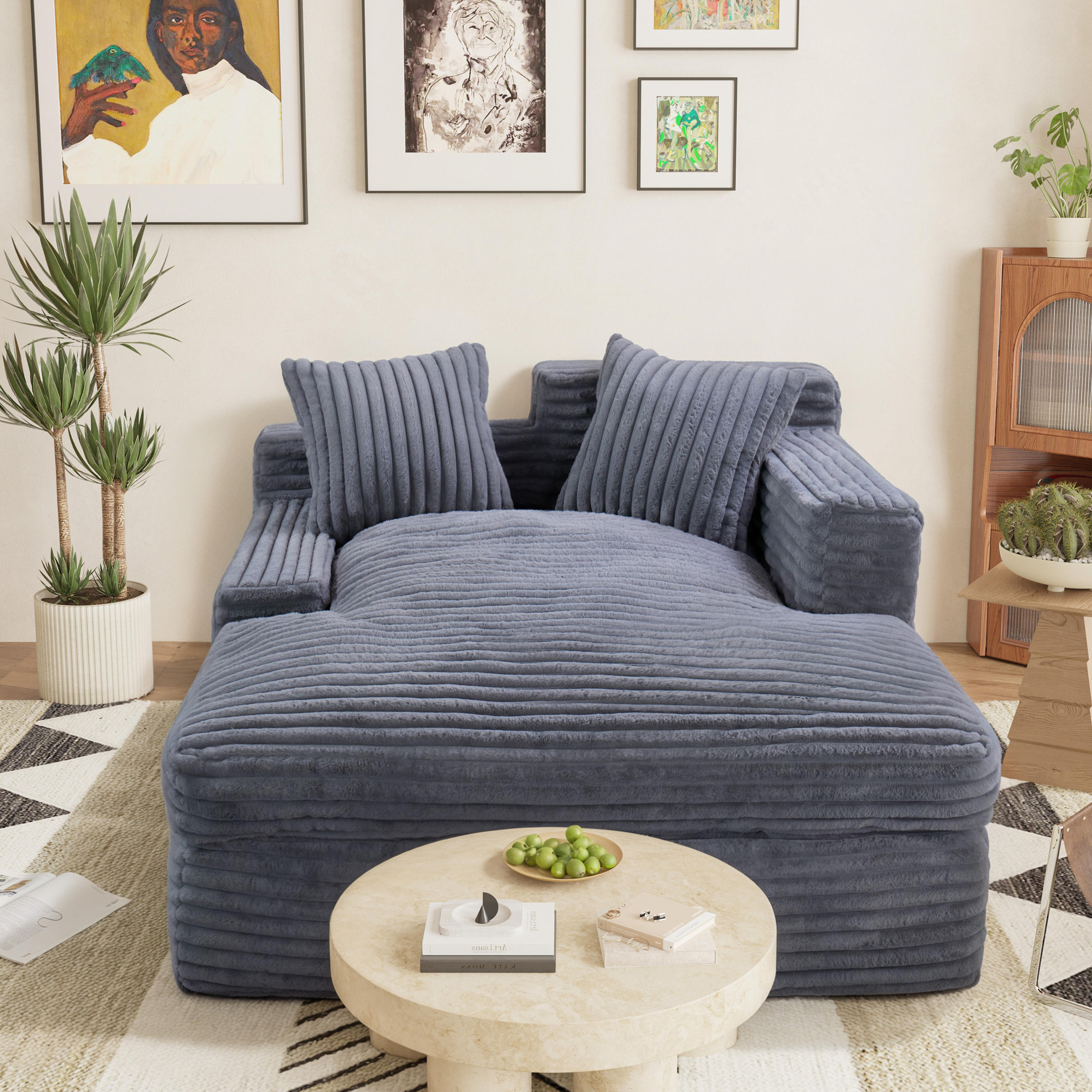 CHAISELONGUE Polstersofa Grau 87 - Grau, Textil (135/80/152cm) - Vercart