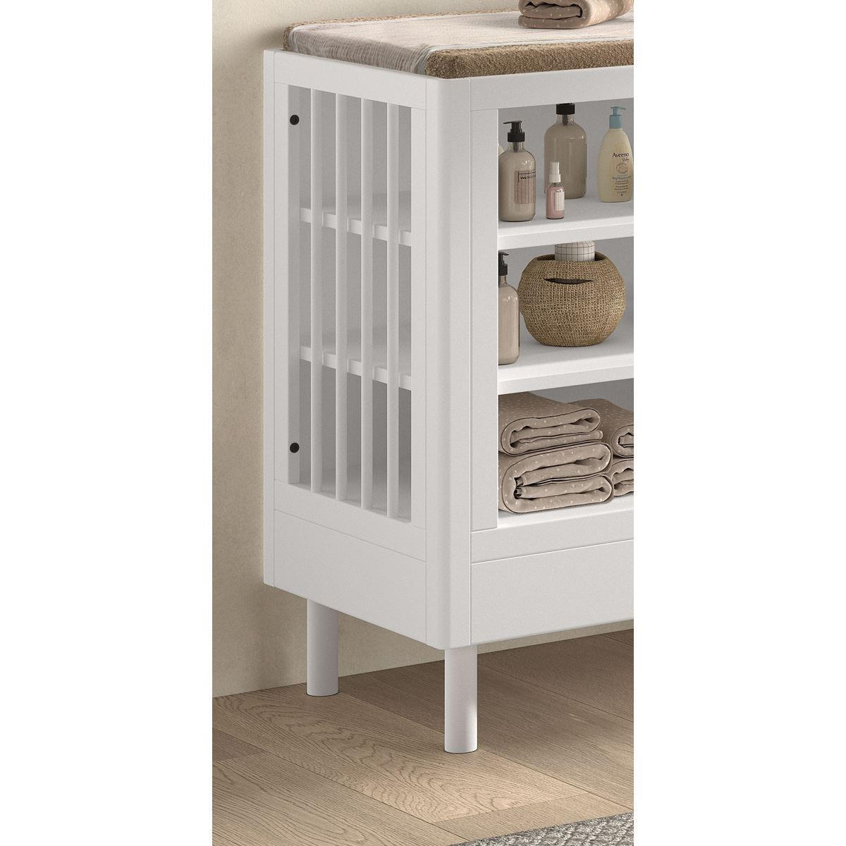 WICKELREGAL Keeley Buche Weiß Holz Babyregal Komfort Stabil Modern - Weiß, Holz (55/95/100cm) - 58aufmkessel