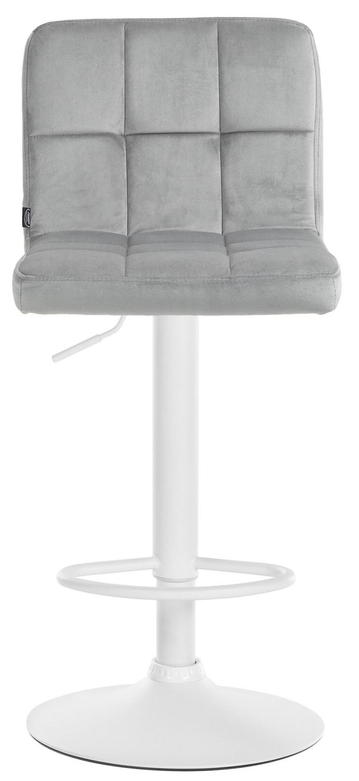 BARHOCKER 2er Set Samt grau - Weiß/Grau, Textil/Metall (46/94/47cm) - CLP