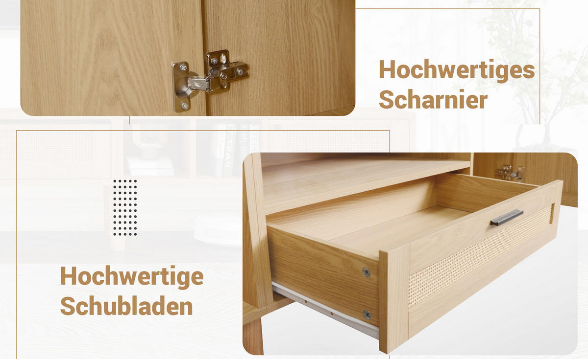 SIDEBOARD in Holzoptik 180/40/54 cm - Hellbraun, Holzwerkstoff (40/54/180cm) - Urban Meuble