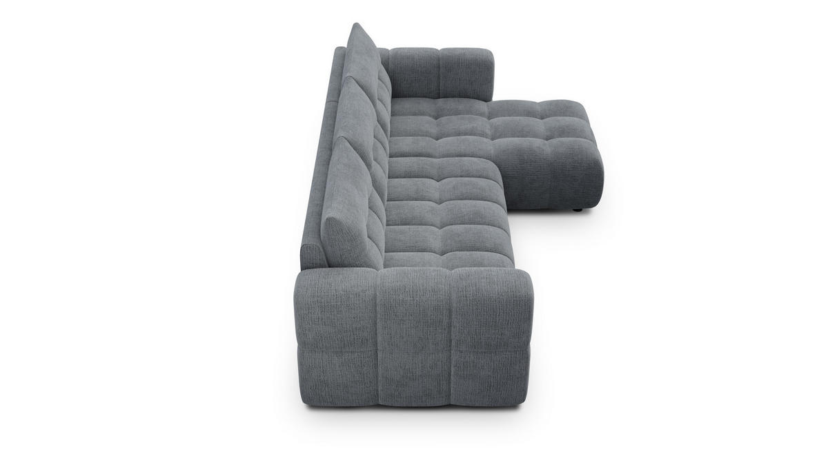 ECKSOFA CLOUDI 4-Sitzer rechts, dunkelgrau - Dunkelgrau/Schwarz, Holz/Textil (294/160cm) - Courtois Laville