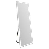 GANZKÖRPERSPIEGEL Qylveth 150/40/34 cm - Weiß, Glas/Metall (40/34/150cm) - ZMH