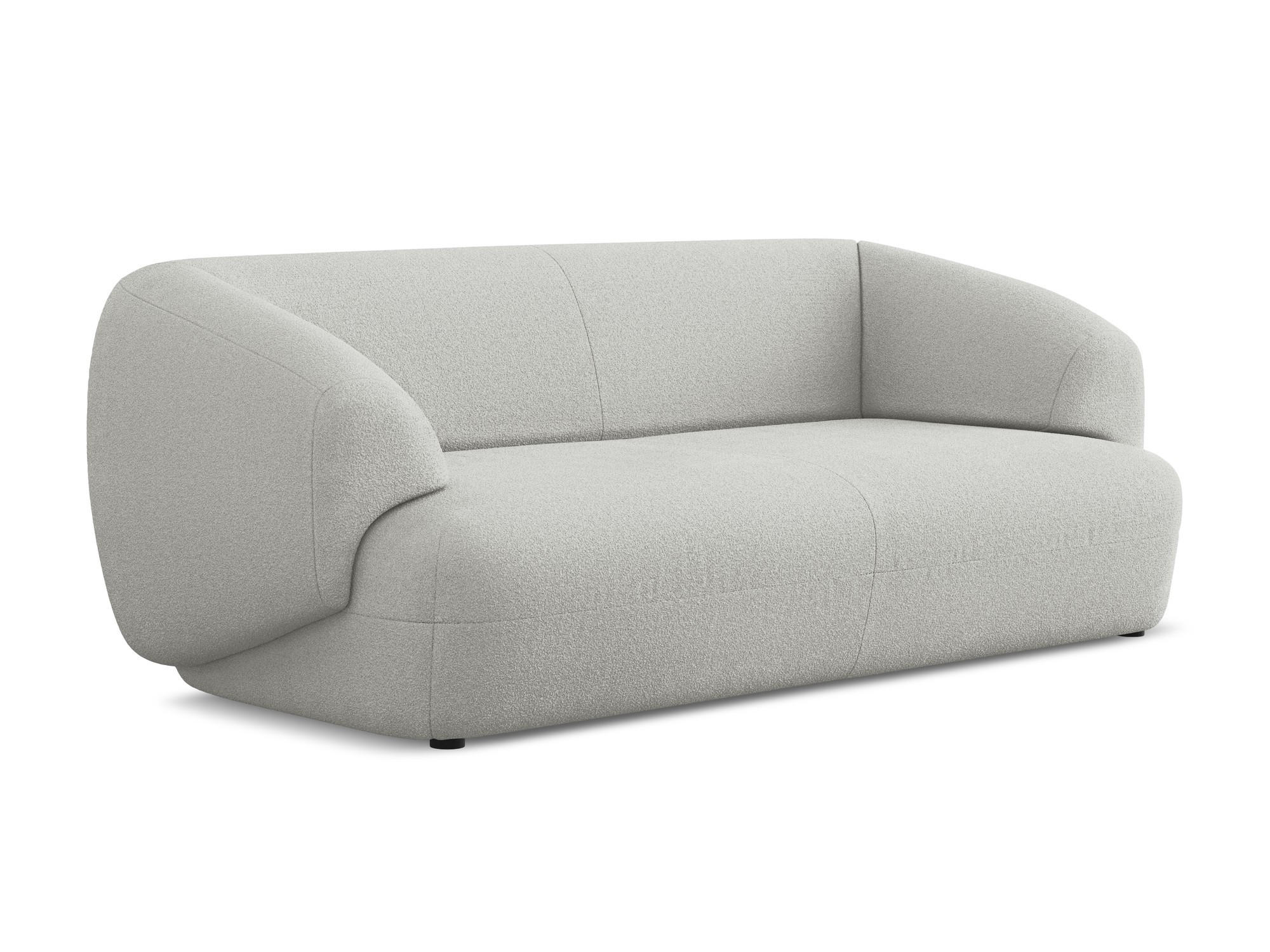 3-SITZER SOFA Bouclé Stoff Grau - Hellgrau/Schwarz, Kunststoff/Textil (212/81/98cm) - Makamii