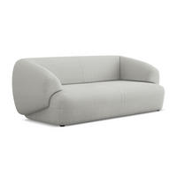 3-SITZER SOFA Bouclé Stoff Grau - Hellgrau/Schwarz, Kunststoff/Textil (212/81/98cm) - Makamii