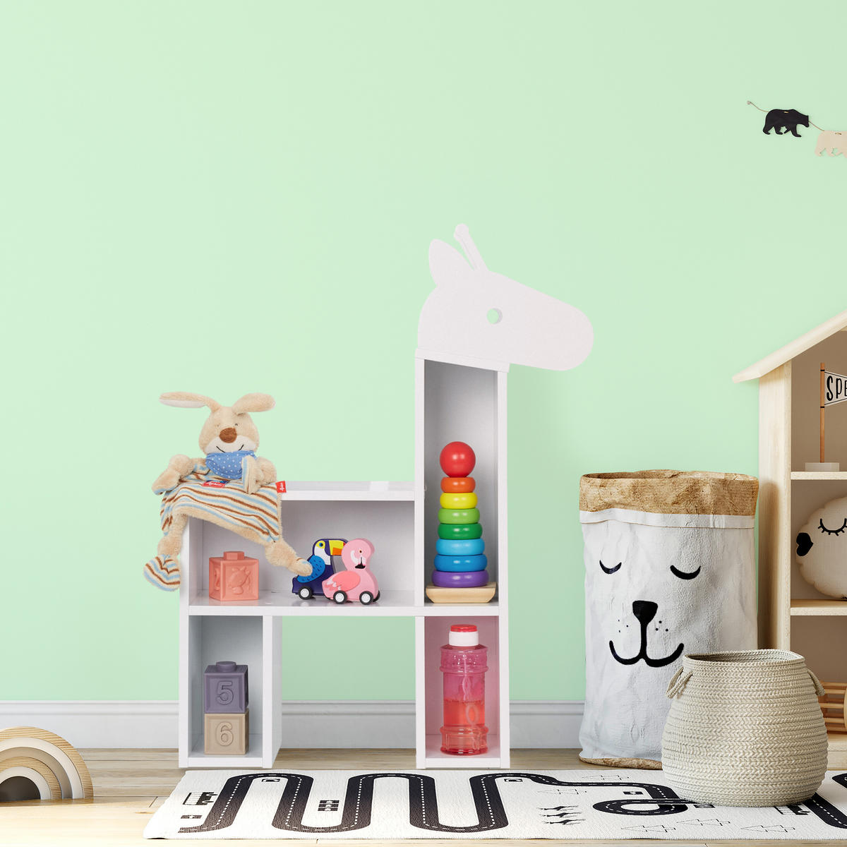 KINDERREGAL - Weiß, Holzwerkstoff (52.5/69.5/20cm) - Relaxdays