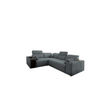 ECKSOFA Mit Schlaffunktion USB Und Verstellbarer Rückenlehne Mindy II Dunkelgrau Links - Dunkelgrau, Holz/Textil (219/288cm) - Kaiser Möbel