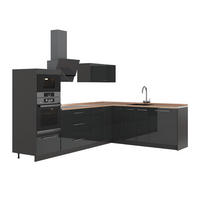 KUHINJA U OBLIKU SLOVA L Fame-Line, Antracit visokog sjaja/Antracit, 287 x 207 cm, RP Hrast - crna visoki sjaj/antracit, drvni materijal (287/153.6/60cm) - Vicco