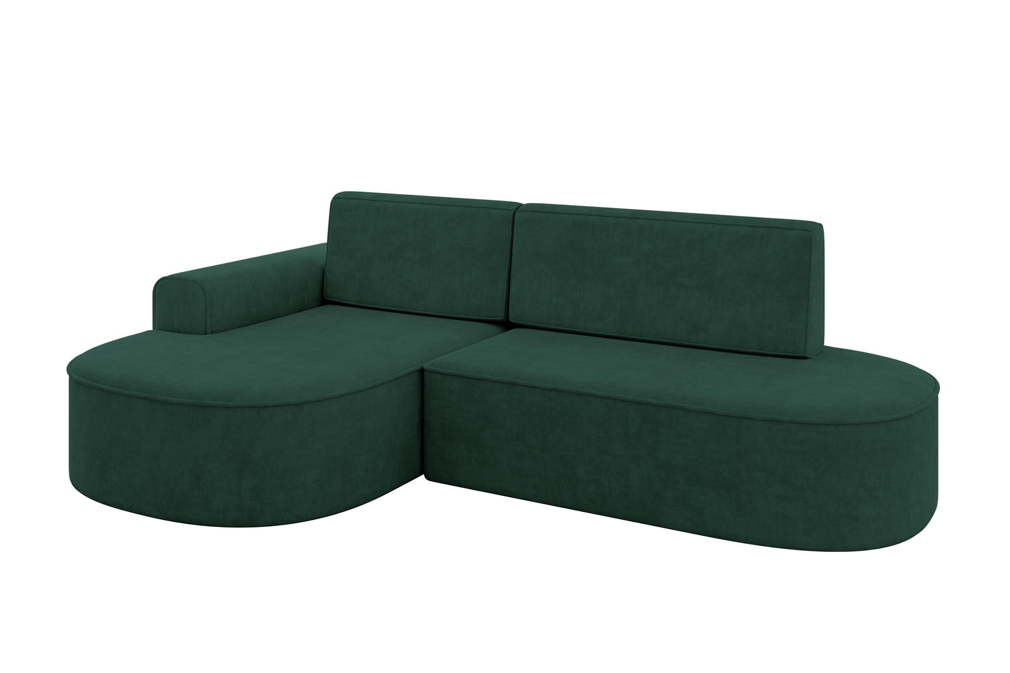 ECKSOFA mit Schlaffunktion und Bettkasten Ottomane Links MARI-L1-S - 283x167x73 cm Grün Velours - Waldgrün/Schwarz, Holzwerkstoff/Kunststoff (283/167cm) - ALTDECOR