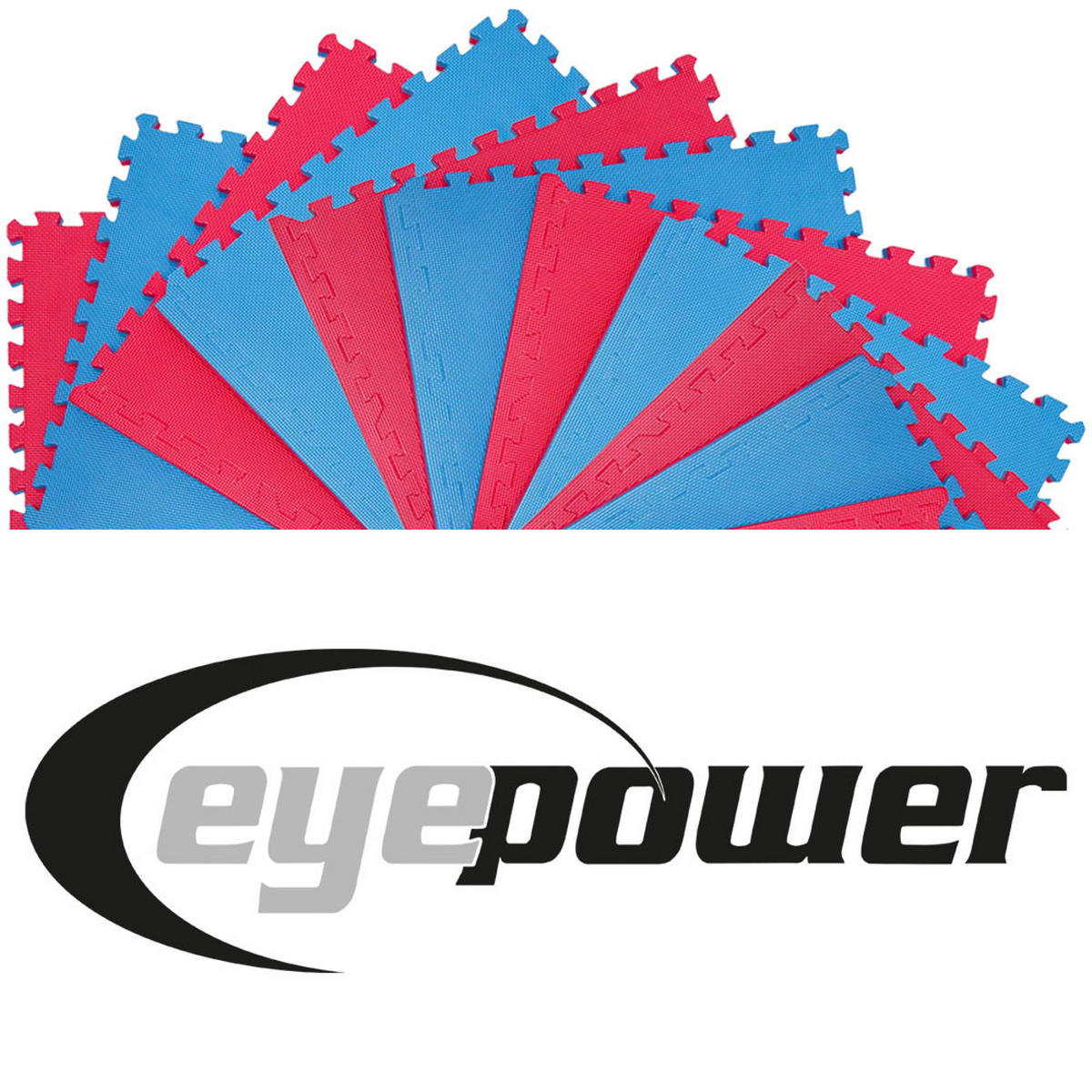 BODENSCHUTZMATTE 63x63x2 cm, Blau, 12er Set - Blau, Kunststoff (63/63/2cm) - eyepower