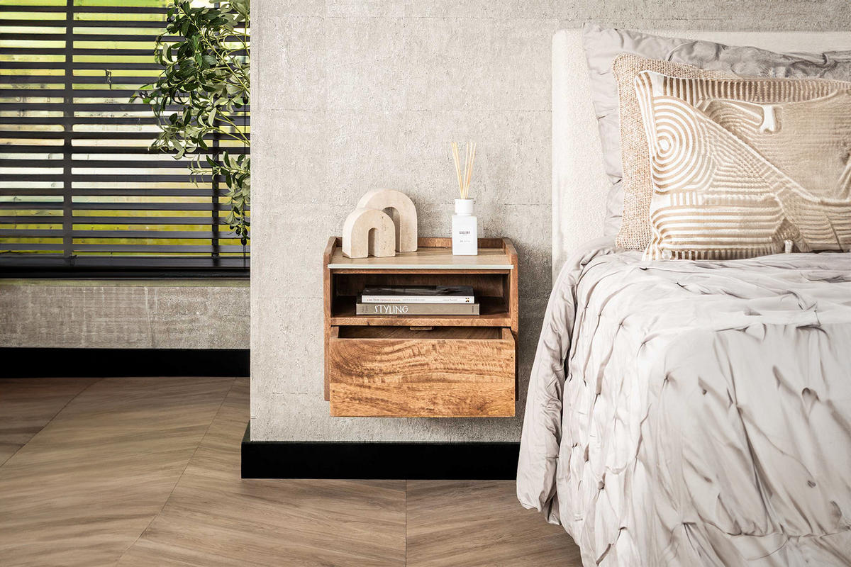 NACHTTISCH NORYN Holz Mango - Braun, Holz (40/30/35cm) - KAWOLA