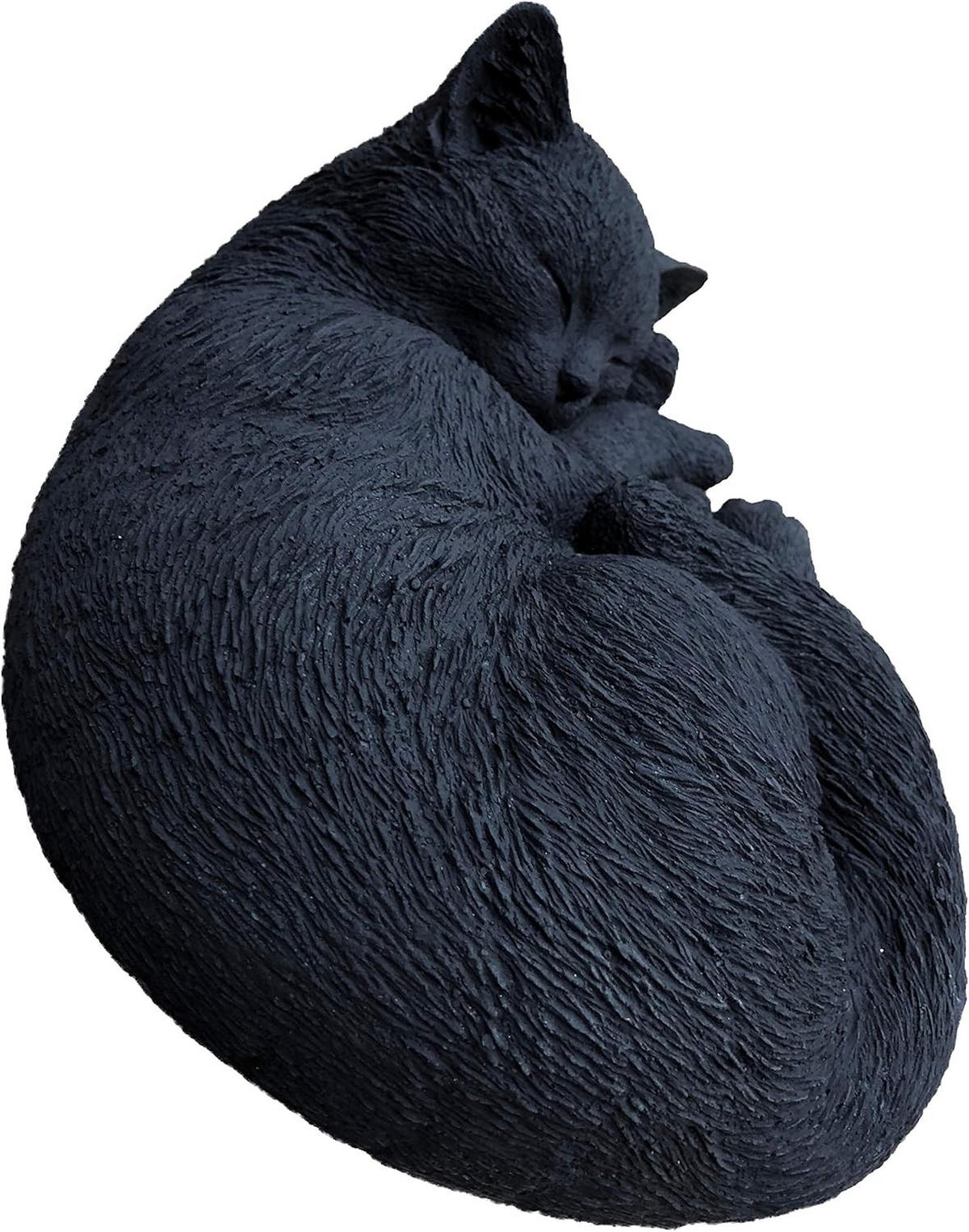 STEINFIGUR Schwarze Katze schlafend, eingerollt, frostfest - Schwarz, Stein (26/11/24cm) - stoneandstyle