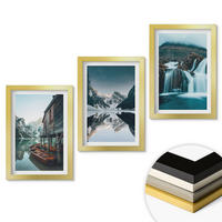 WANDBILDER 3er Set - 20x30 cm Goldrahmen - Berglandschaften Wasserfall See - Goldfarben, Kunststoff (20/30cm) - ArtPrintCave