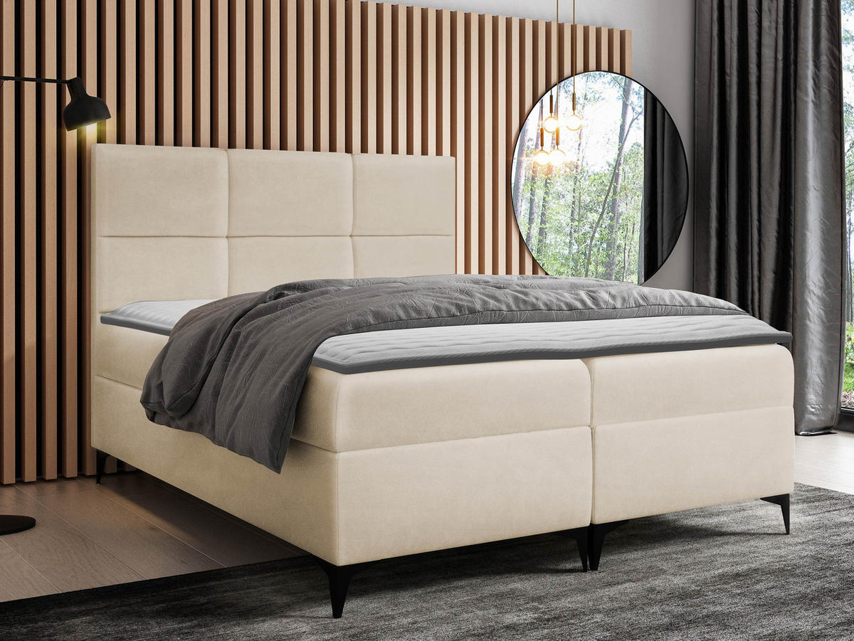 BOXBETT Fava - Naturfarben, Holz/Textil (160/200cm) - MIRJAN24