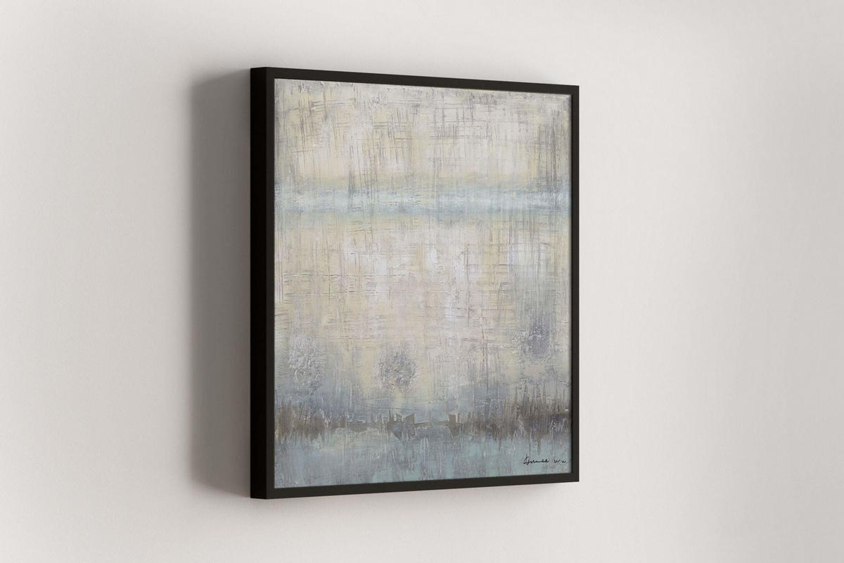 ACRYLBILD HANDGEMALT 80/80 cm - Beige, Holz/Textil (80/80cm) - KUNSTLOFT