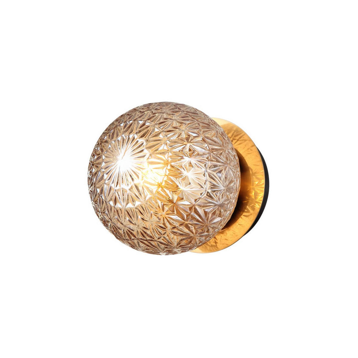 WANDLEUCHTE Orian, Gold / Messing, 15cm - Goldfarben, Glas (13/13/15cm) - KOSILUM