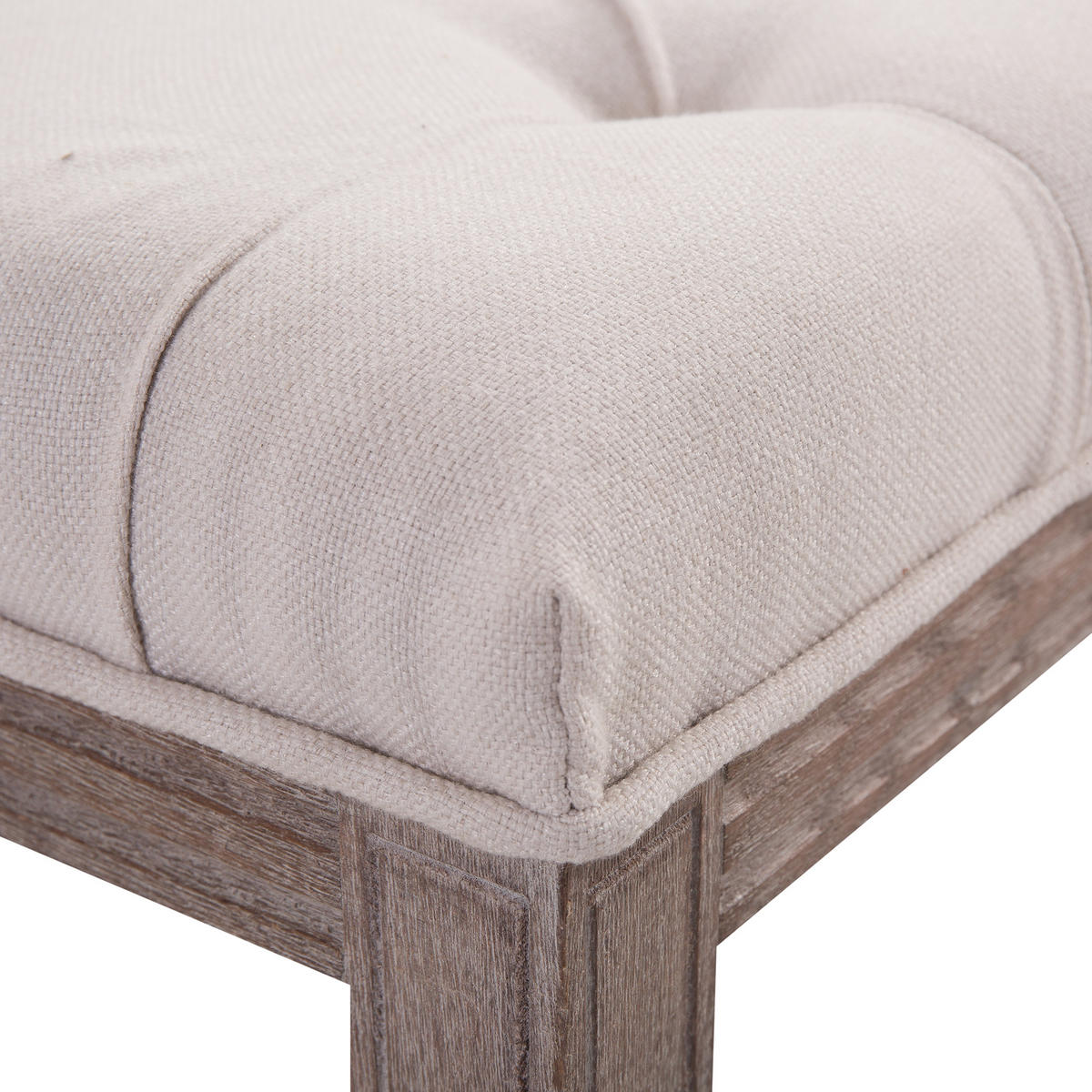 SITZBANK Polsterbank Sitzhocker Vintage Retro Leinen Sitz Couch Sofa - Beige, Kunststoff (47/51/142cm) - HOMCOM