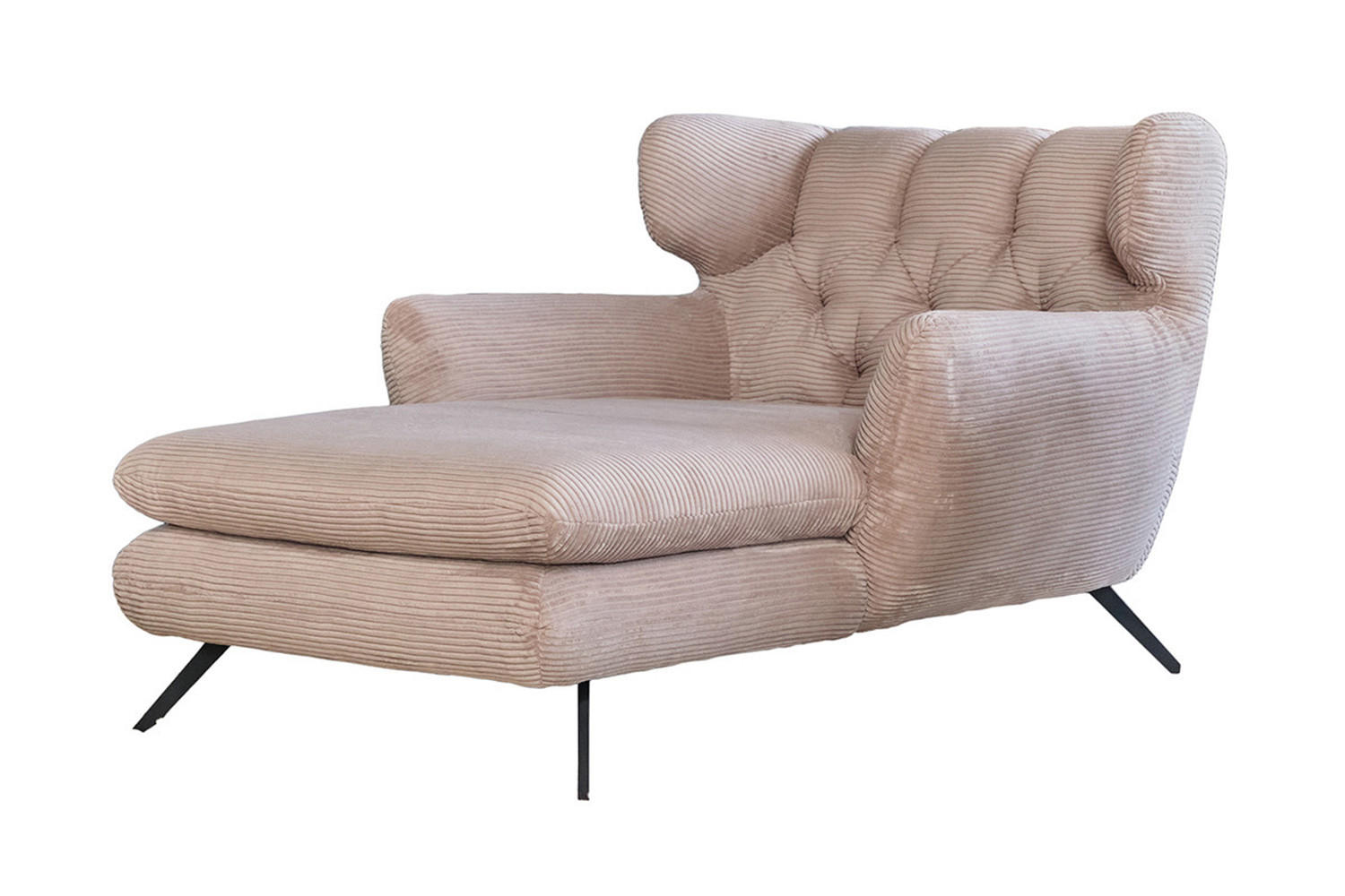 LONGSEAT CHAMRE Taupe - Taupe/Schwarz, Textil/Metall (130/95/160cm) - KAWOLA