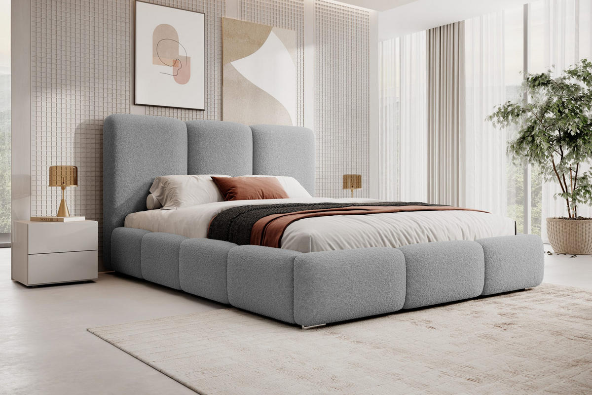POLSTERBETT Doppelbett Kestle 140x200 cm Hellgrau - Hellgrau, Textil (140/200cm) - Fedve
