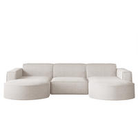 ECKSOFA U-Form MODENA STUDIO Stoff Verita Ecru - Ecru, Holz (165/299cm) - Kaiser Möbel
