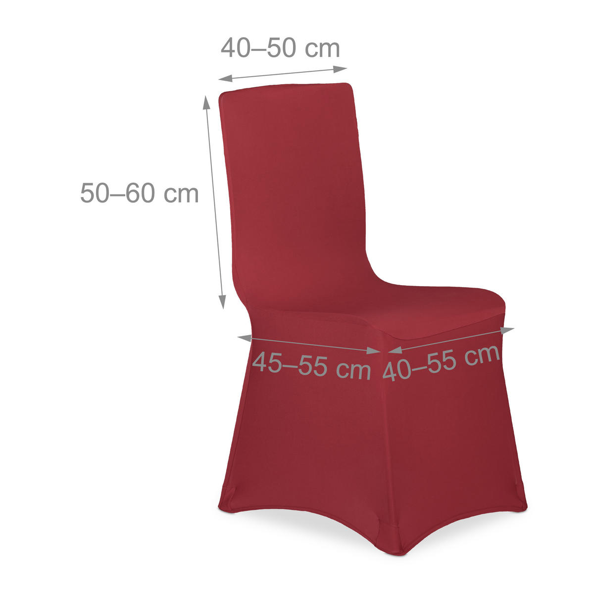 4XSTUHLHUSSEN - Dunkelrot, Kunststoff/Textil (60/57cm) - Relaxdays