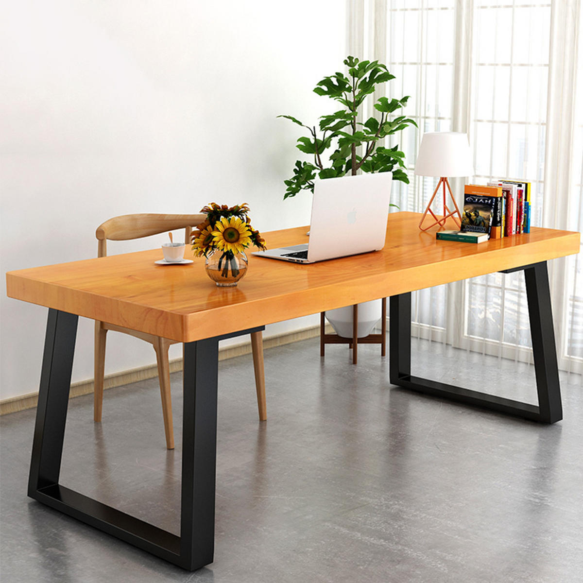 TISCHGESTELL-SET 2-TLG. 60/7/72 cm Leiterförmig Metall - Schwarz, Metall (60/72/7cm) - Livingandhome