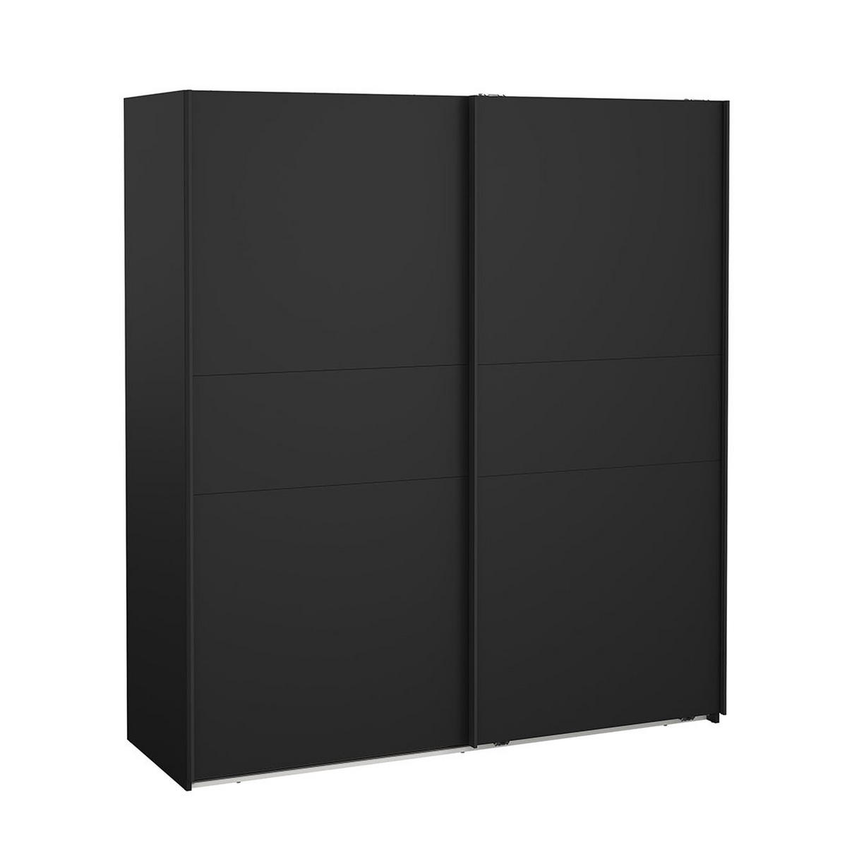 SCHIEBETÜRENSCHRANK, Como, Schwarz, Holzwerkstoff, 179 x 67 x 201 cm - Schwarz, Holzwerkstoff (179/201/67cm) - ebuy24