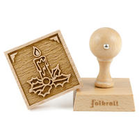 MOTIV-KEKSSTEMPEL Adventskerze, 55x55 mm, Buchenholz - Braun, Holz (5.5/7/5.5cm) - Folkroll