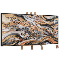 GEMÄLDE Wilde Energie Schattenfugenrahmen Schwarz 140x70 cm - Schwarz, Holz (140/70cm) - YS-art gallery