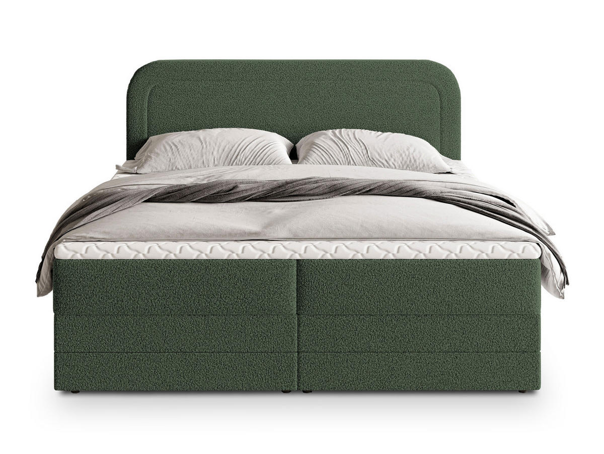 POSTEL BOXSPRING ARMEL 160x200 cm, s matrací a úložným prostorem, zelená barva - zelená barva, kompozitní dřevo/textil (160/200cm) - MASSENO