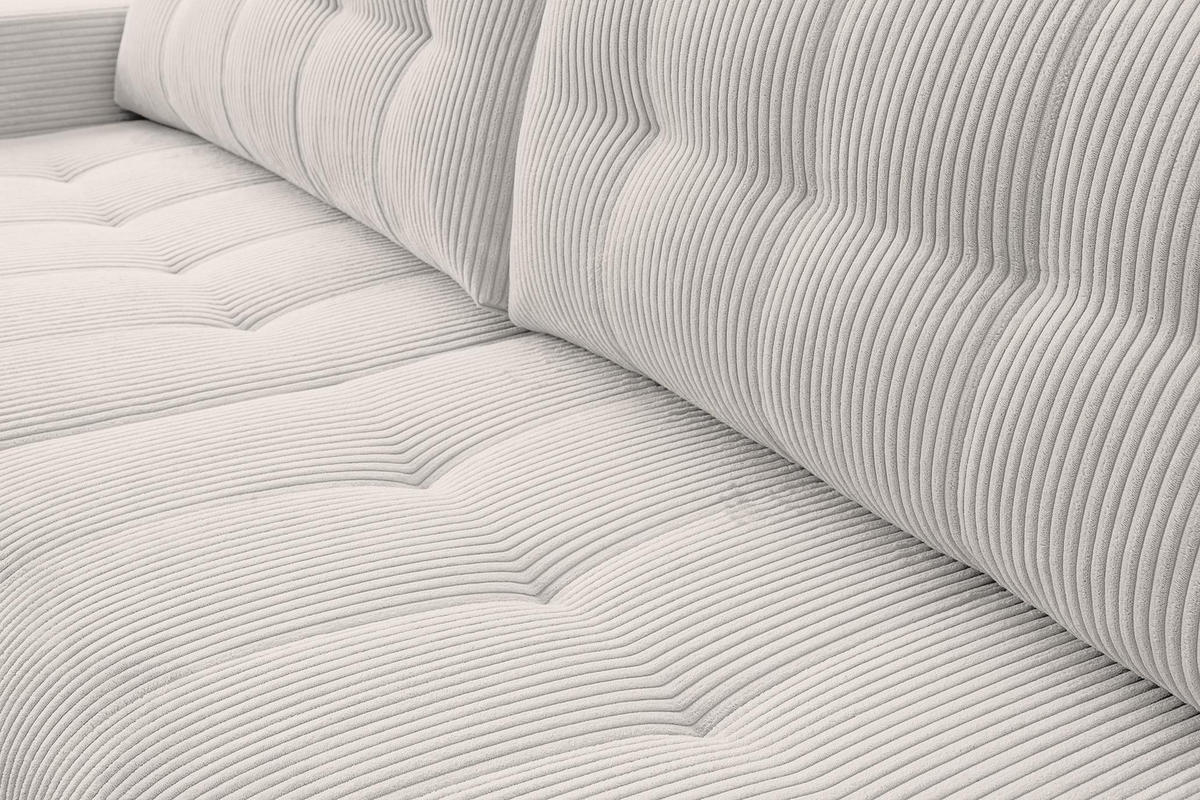 ECKSOFA Masina Weiß, Schlafsofa aus Cordstoff - Weiß, Holzwerkstoff (245/143cm) - Bettso