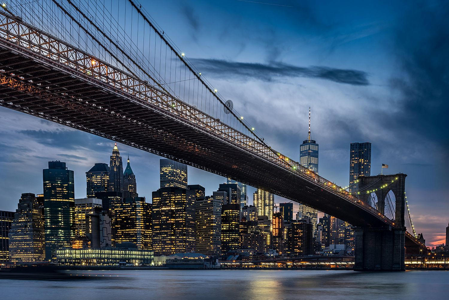 FOTOTAPETE Skyline von New York 375 x 270 cm - Blau, Papier (375/270cm) - Sanders & Sanders