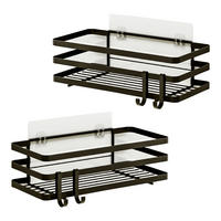 DUSCHREGAL-SET 2-TLG. Pertunmaa - Schwarz, Metall (12/7.5/25cm) - [en.casa]