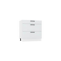 UNTERSCHRANK D80S3 - Dnoria - 3 Schubladen für effiziente Organisation - Hellgrau, Holz/Metall (80/82/52.4cm) - ROYAL24_MARKT