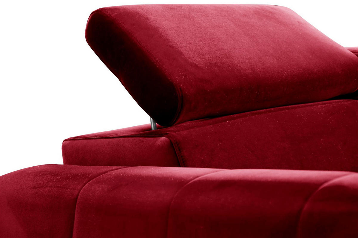WOHNLANDSCHAFT Agnesa In Salvador - Rot, Holzwerkstoff/Textil (345/95/200cm) - Fun Möbel