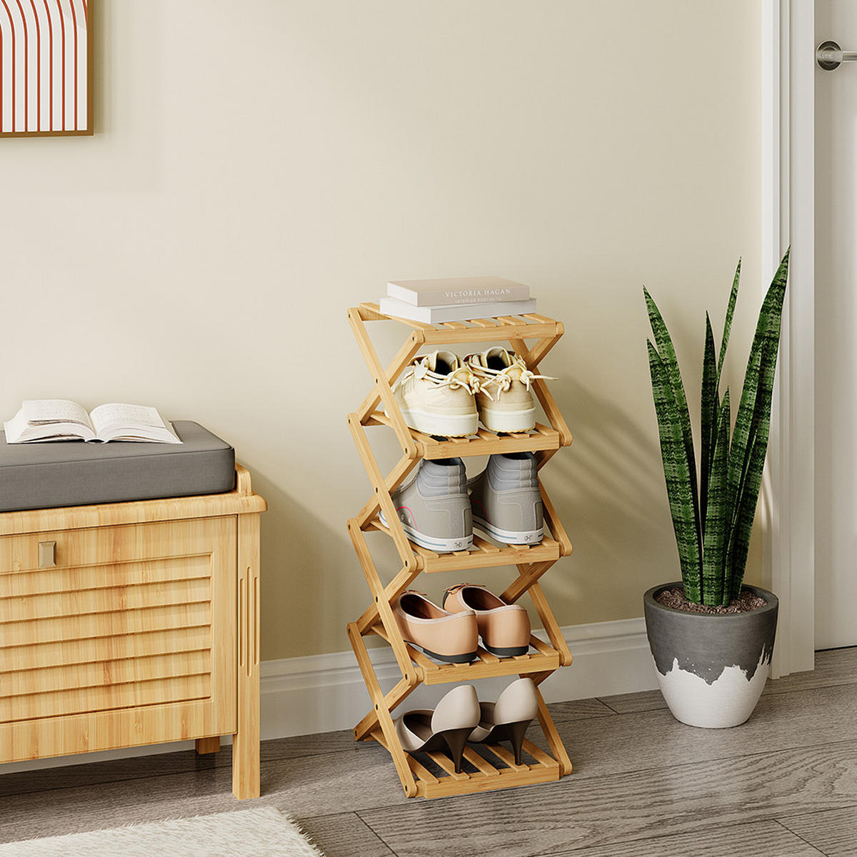 BOTNÍK Ziggy Bambus - zelená barva, kompozitní dřevo (26/68.5/26.5cm) - Vicco