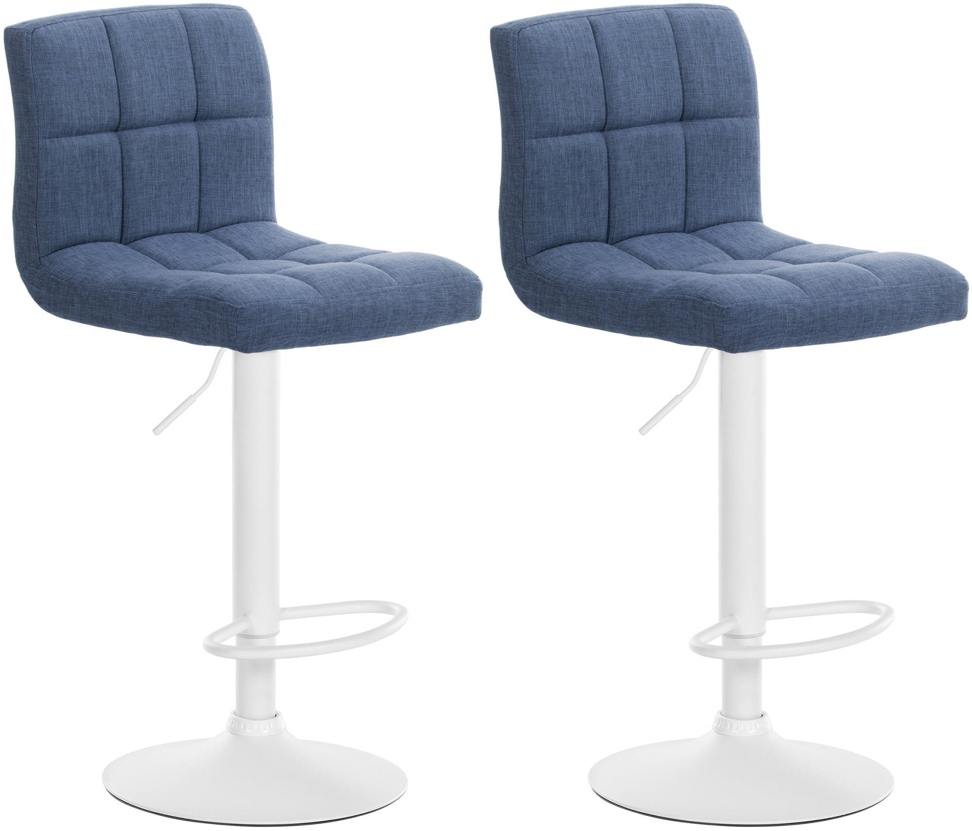 BARHOCKER 2er Set Stoff blau - Blau, Textil/Metall (46/94/47cm) - CLP