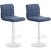 BARHOCKER 2er Set Stoff blau - Blau, Textil/Metall (46/94/47cm) - CLP