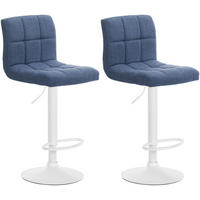 BARHOCKER 2er Set Stoff blau - Blau, Textil/Metall (46/94/47cm) - CLP