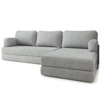 ROHOVÁ SEDAČKA LEA modulární Boneless pohovka s funkcí spaní, světle šedá QUELLE 83 - světle šedá, textil (270/160cm) - MASSENO