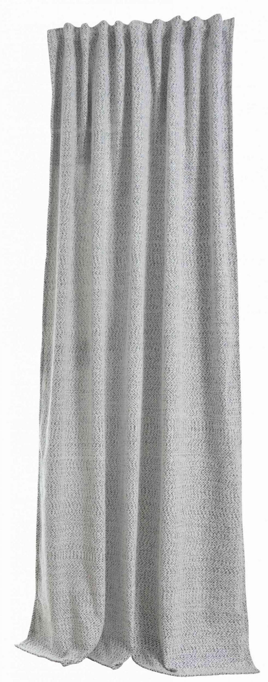 VORHANG 2ER SET MONTANA HxB 245x140 cm Weiß Schwarz - Weiß, Textil (140/245cm) - Gardinenbox