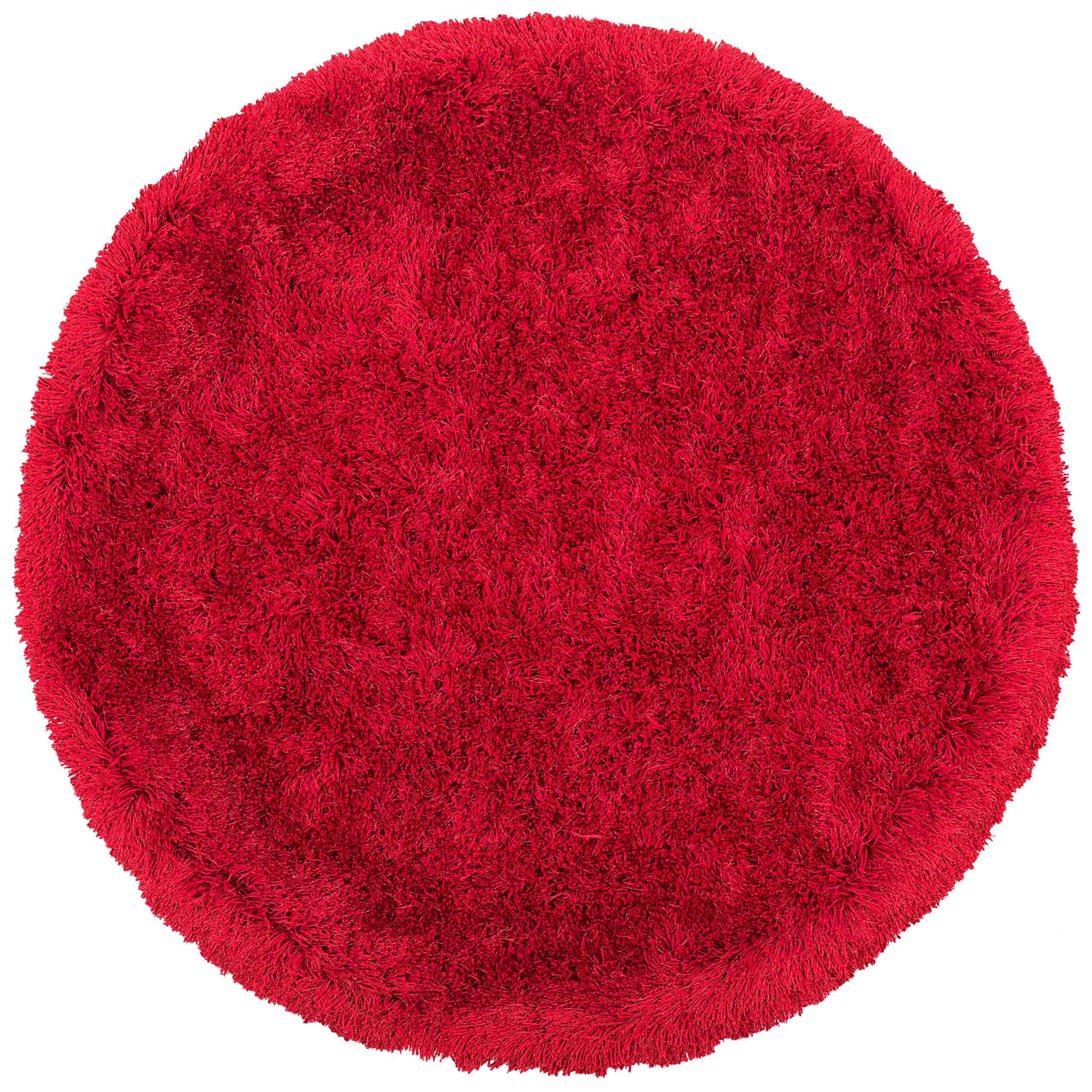 SHAGGY-TEPPICH Cide 140/140 cm - Rot, Kunststoff (140/140cm) - Beliani