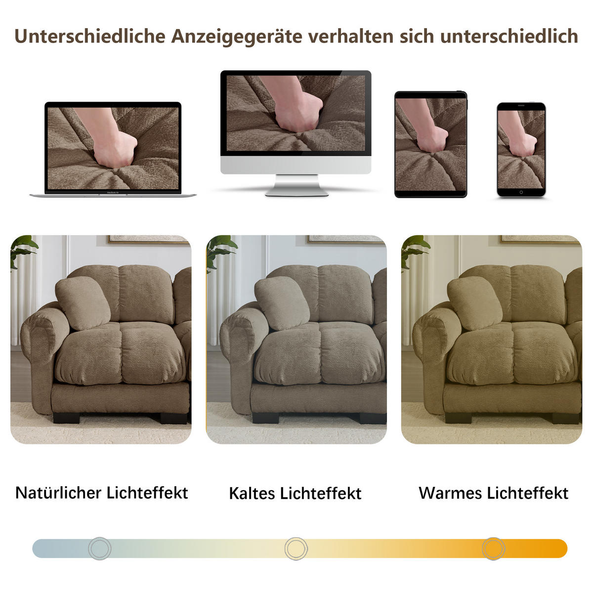 ECKSOFA 330/149/90 cm Braun Cord mit mobiler Ottomane und 2 kleinen Dekokissen - Braun, Textil (330/149cm) - Oxeza